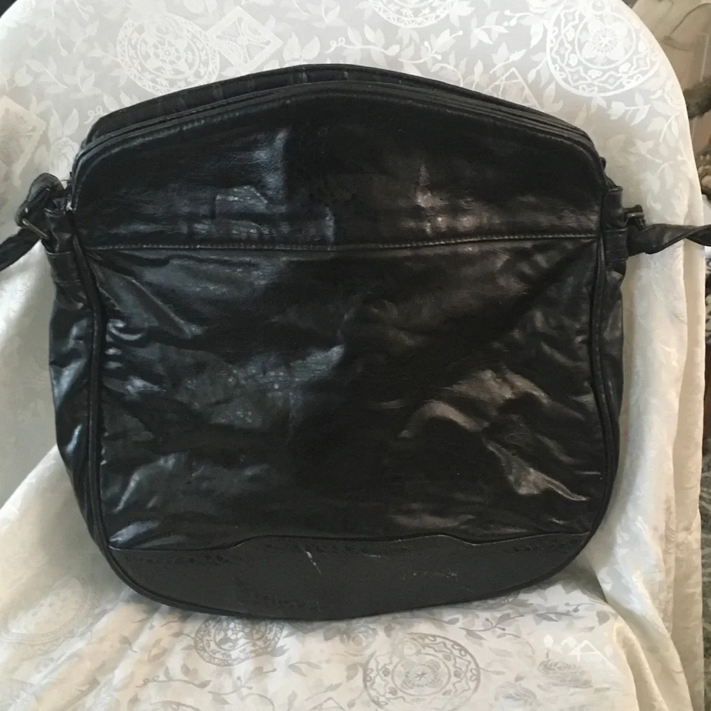 Black Leather Crossbody Bag - Men Bags